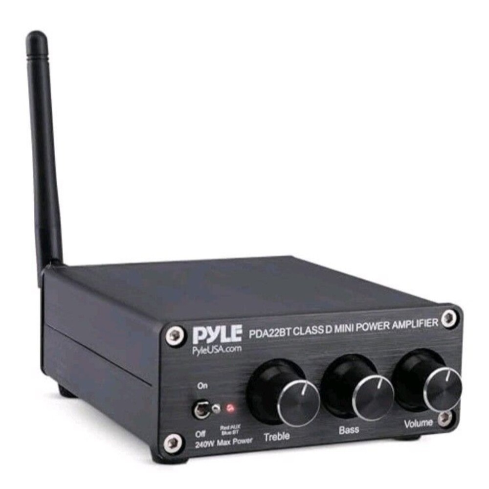 Pyle 240W Mini Bluetooth Home Stereo Amplifier - 2 Channel Compact Micro PDA22BT